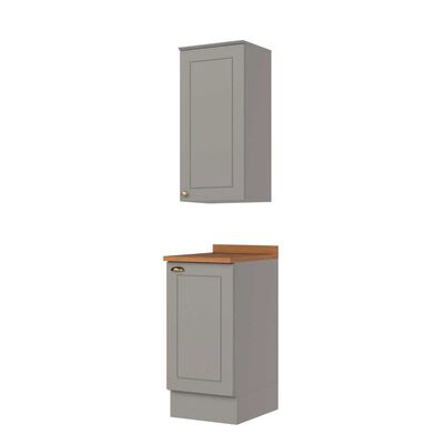 Imagen 1 del producto Combo Cocina Mueble Aéreo + Base Home Mobili Americana 40 cm Gris