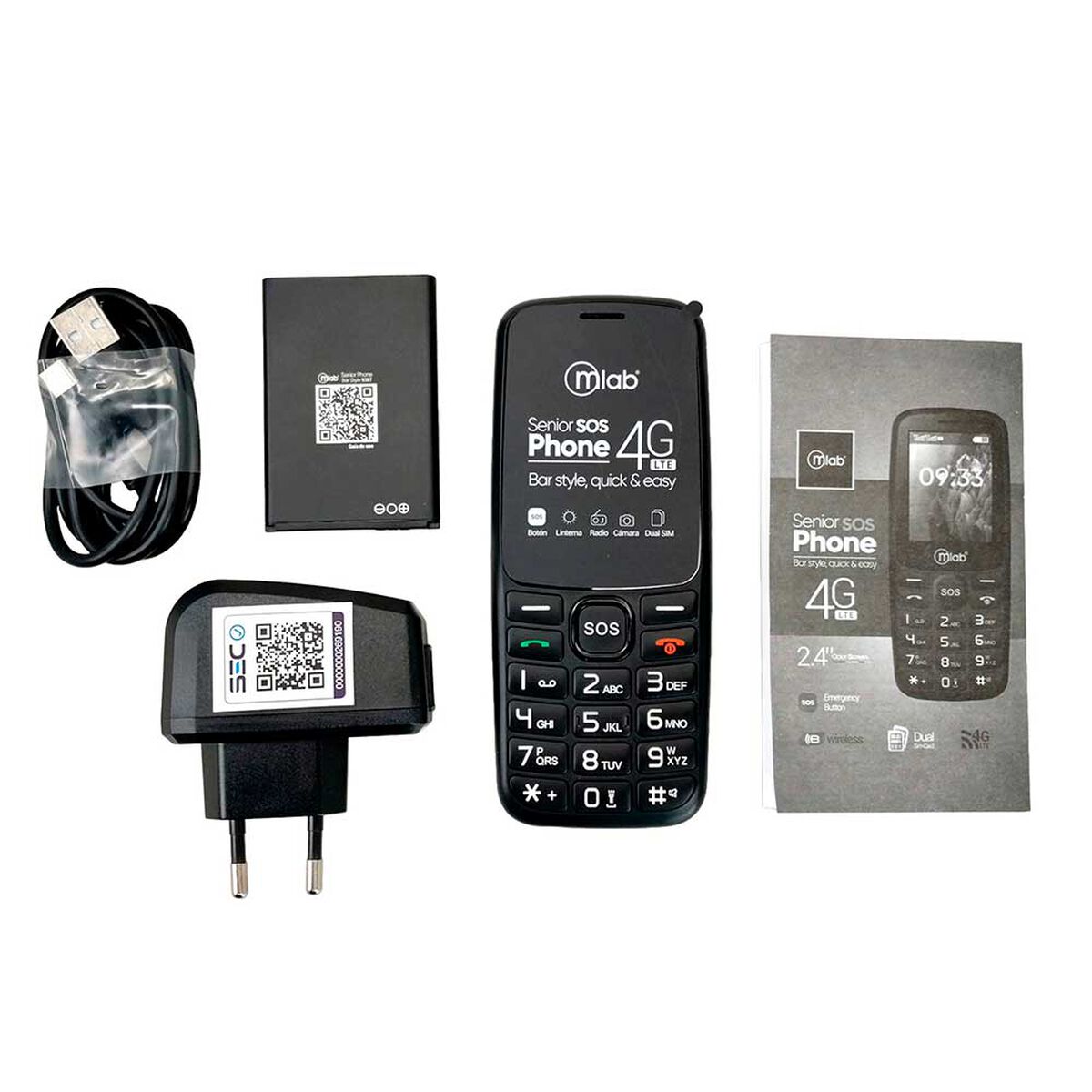 Telefono Senior MLAB 9387 2.4” Negro Liberado