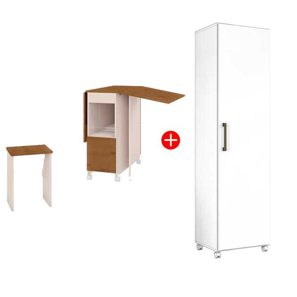 Combo Mueble Alacena Casanova Service Master 1 Puerta + Mesa Plegable + 4 Bancos Casanova Paris