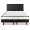 Cama Europea Flex 2 Plaza New Simple + Respaldo Royal Negro