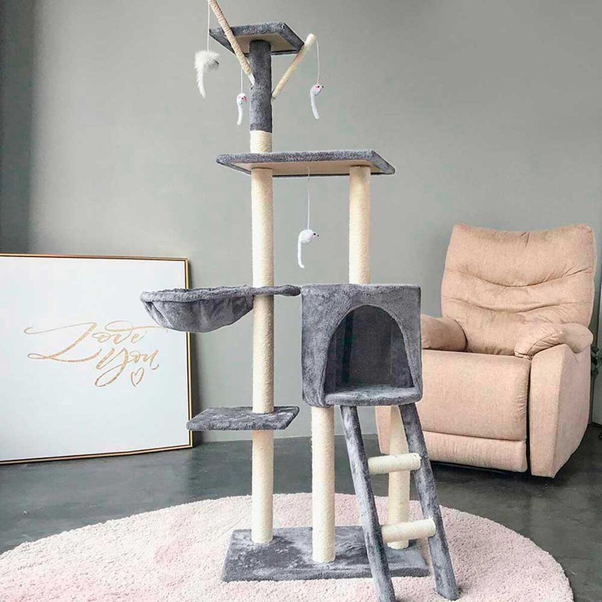 Rascador de Gatos con Hamaca Petwoow