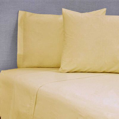 Juego de Sábanas Mashini 144 Hilos King Liso Amarillo