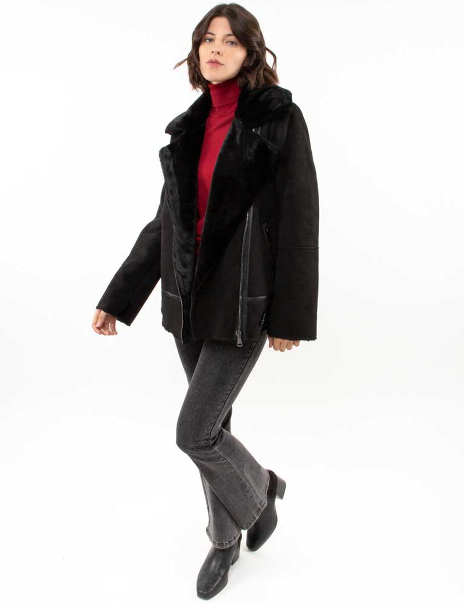 Chaqueta Aviadora Terciopelo Plush Mujer Zibel
