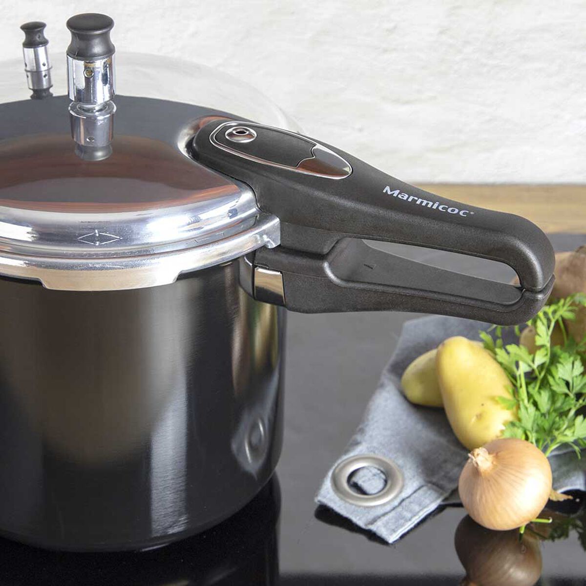 Olla a Presión Aluminio Marmicoc Fast Negro 5,7 lt