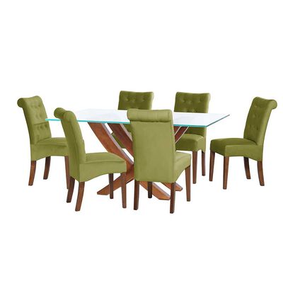 Juego de Comedor Latam Home Alicante 6 Sillas Pistacho