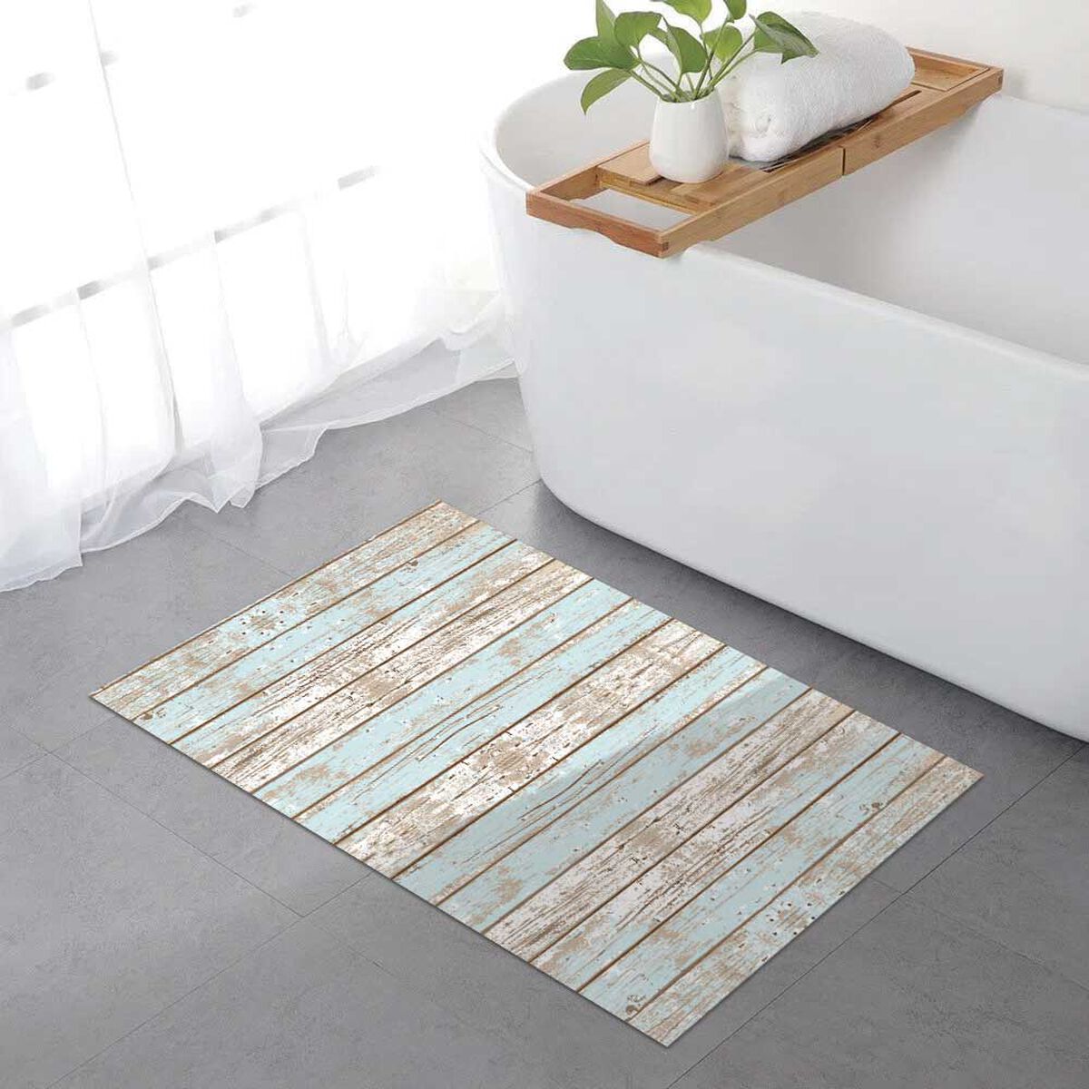 Alfombra Davanti Madera Vintage Azul 70 x100 Madera Vintage Azul