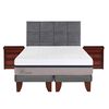 Cama Europea CIC Base Dividida King Balance + Respaldo + 2 Veladores Tamesis