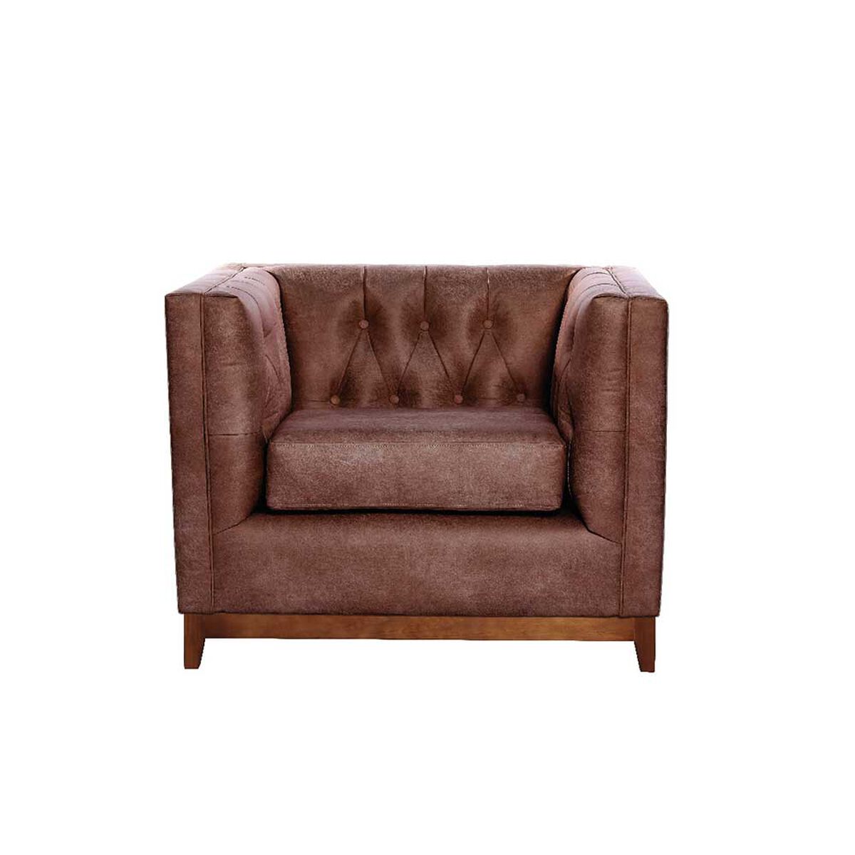 Sill&oacute;n Latam Home Cuero Colorado Roma 1 Cuerpo Caramelo
