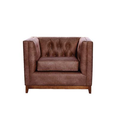 Sillón Latam Home Cuero Colorado Roma 1 Cuerpo Caramelo