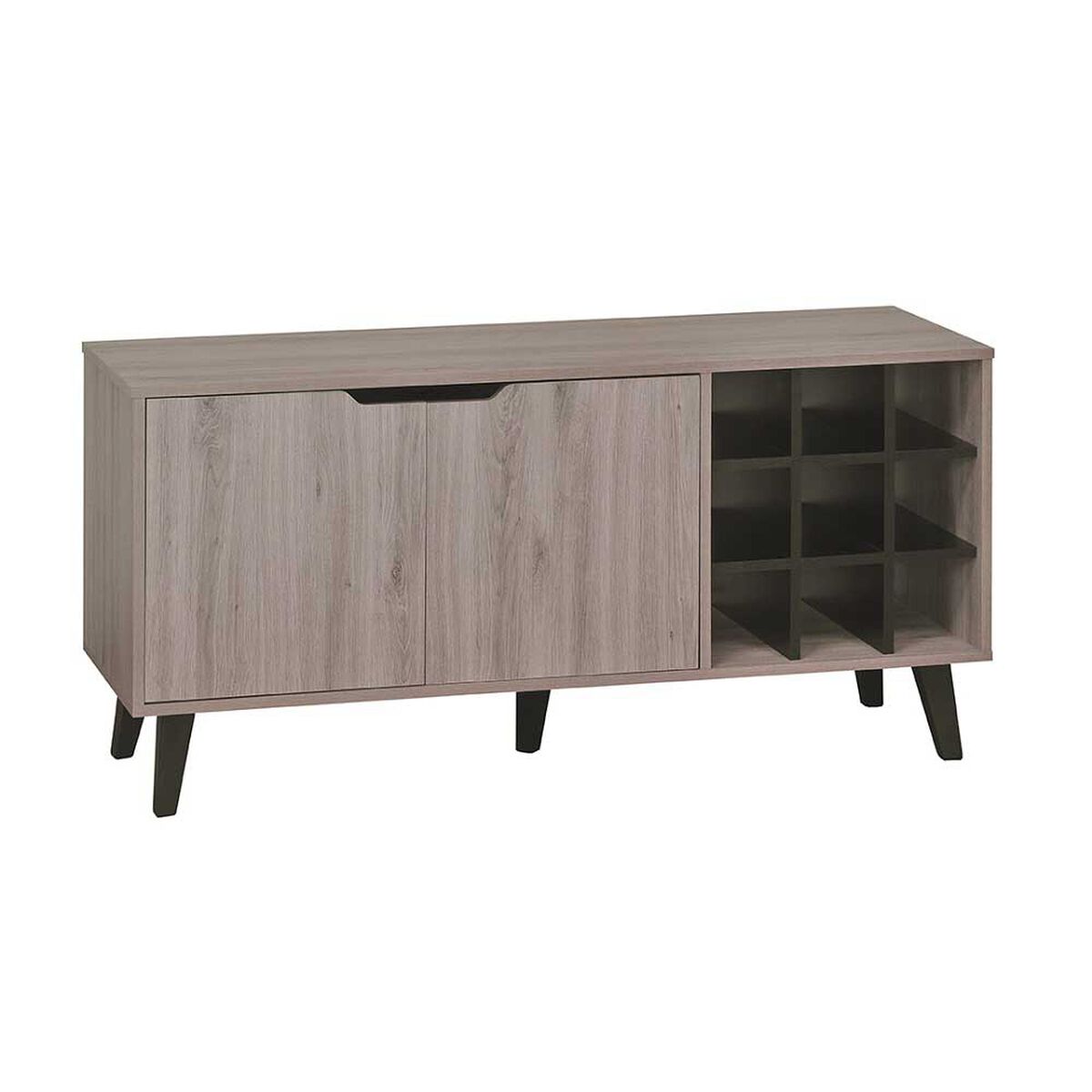 Rack TV Mobikit Kazan Hasta 50" Roble Santana Negro