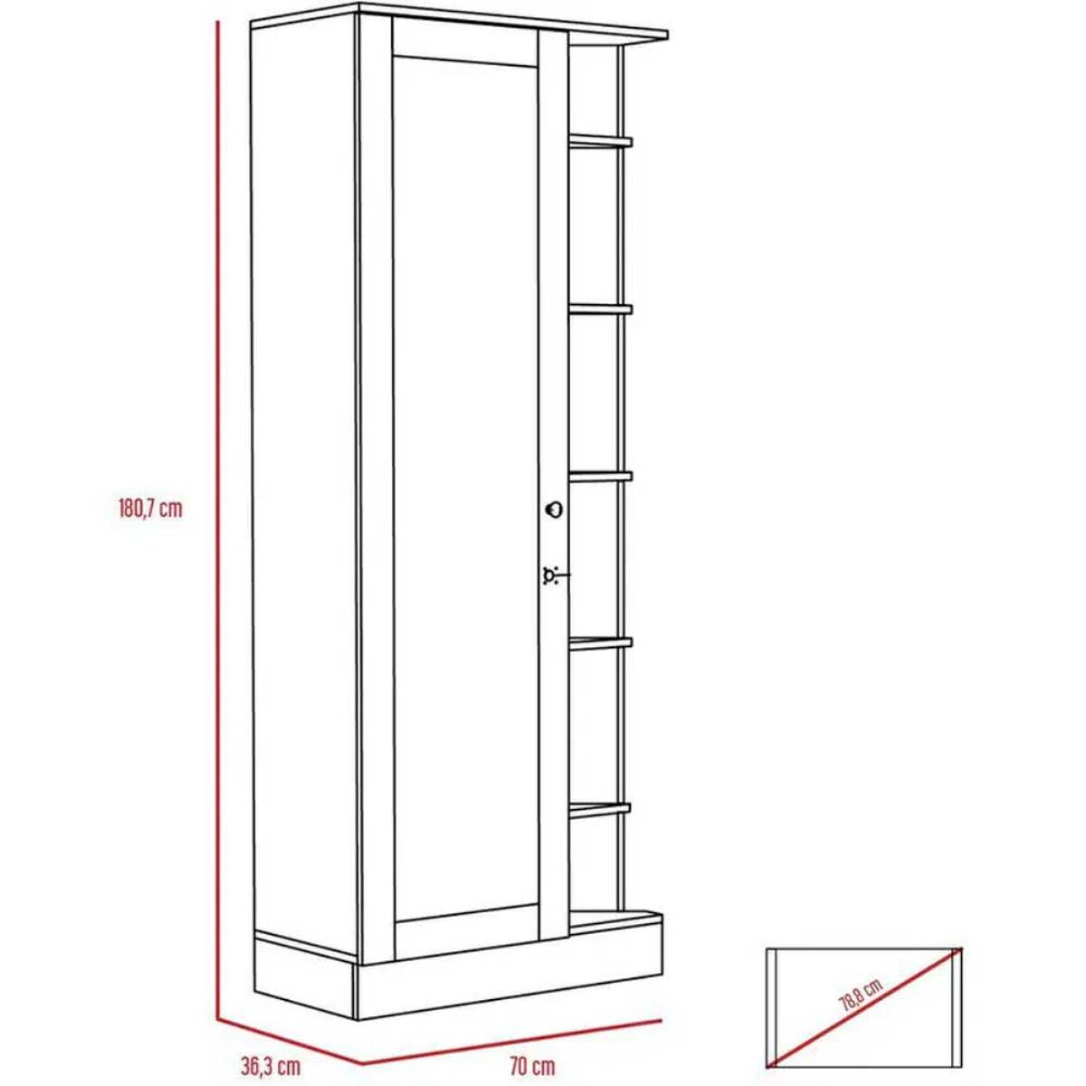 Closet Tuhome Woman 1 Puerta Nogal Europeo-Miel