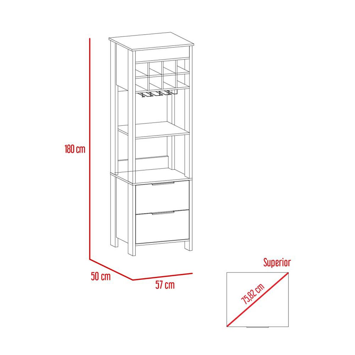 Bar Tradicional TuHome 2 Cajones Bi Color Ceniza Wengue