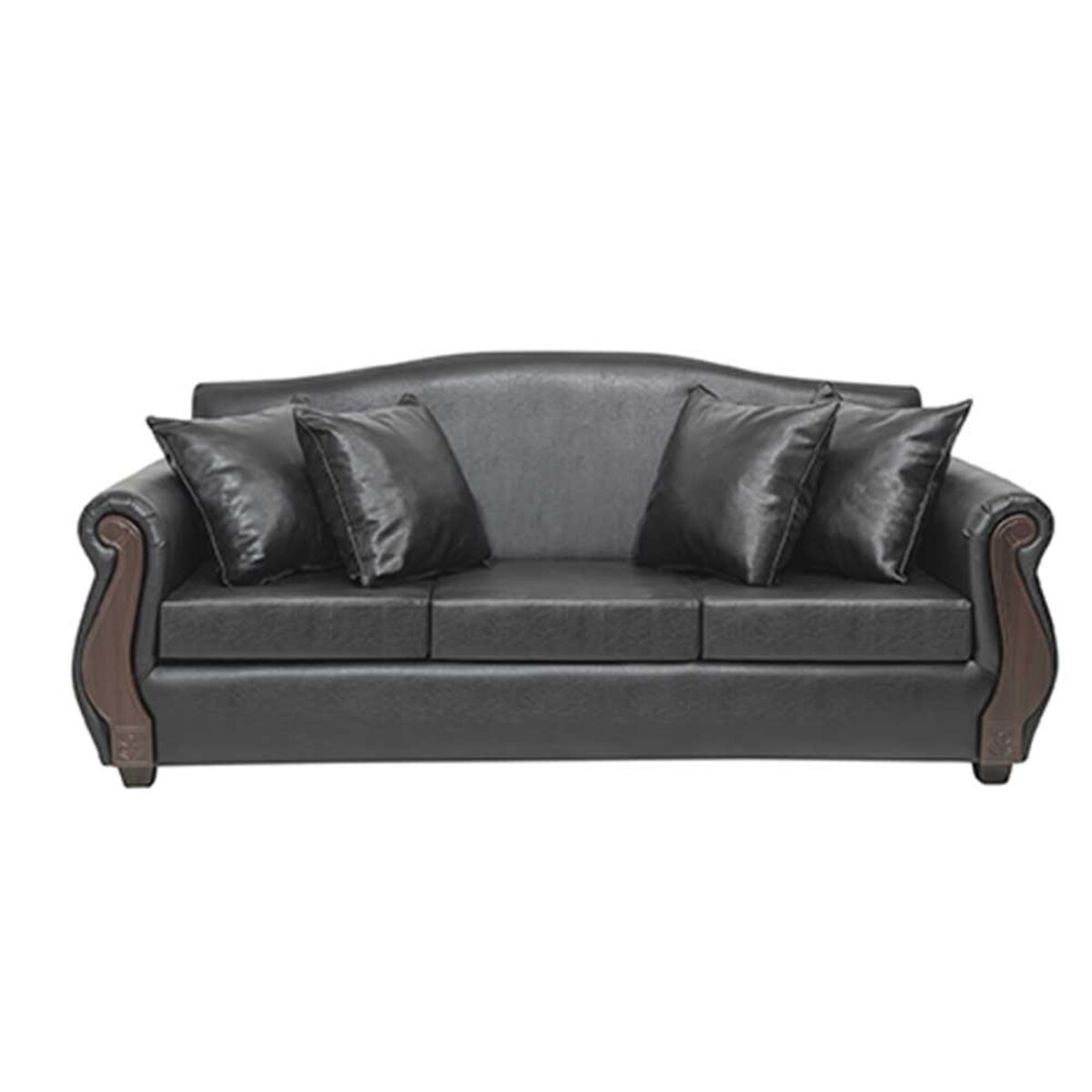 Juego de Living Innovamuebles New Bugambilia PU Sofá 3 Cuerpos + Sofá 2 Cuerpos + Butaca 1 Cuerpo 1 Cuerpo Negro 