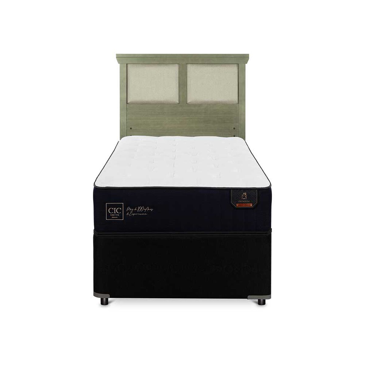 Cama Nido CIC 1,5 Plazas Premium + Respaldo Torino Olivo
