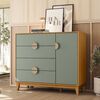 Cómoda Vekkahome Ipe 4 Cajones 1 Puerta Café Verde