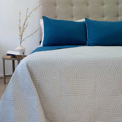 Imagen 2 del producto Quilt Doral 2 Plazas Azul Beige Origins