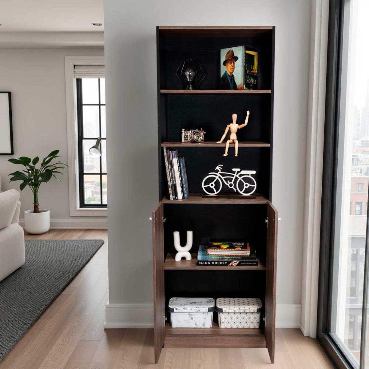 Estante TuHome Home E4 2 Puertas Wengue Milan