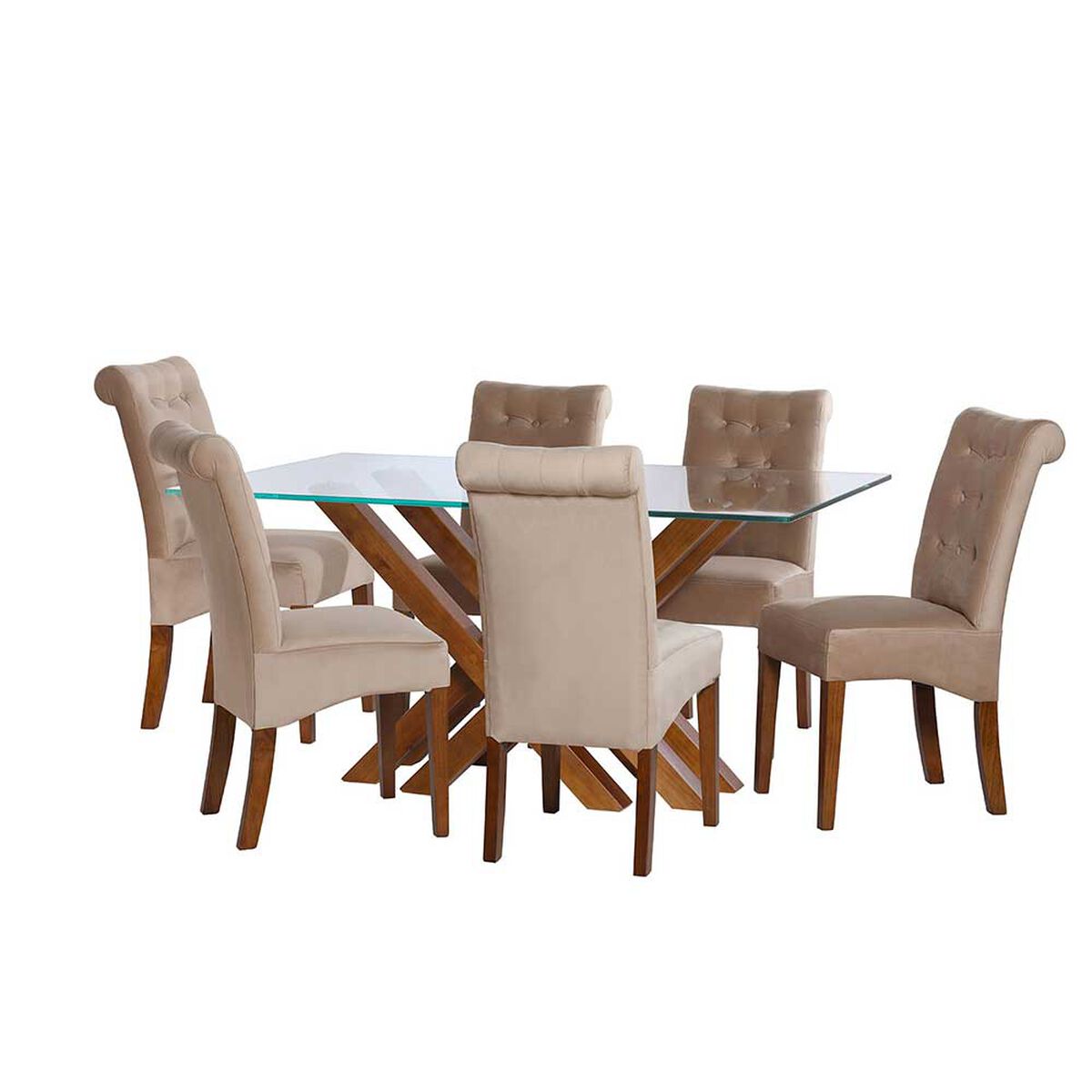 Juego de Comedor Latam Home Merida 6 Sillas Beige