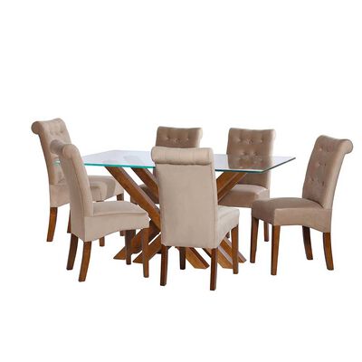 Imagen 1 del producto Juego de Comedor Latam Home Merida 6 Sillas Beige