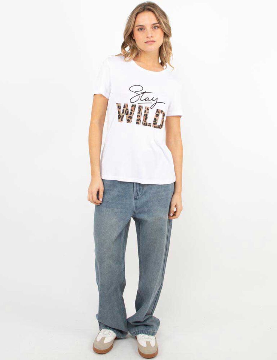 Polera Con Estampado Manga Corta Mujer Icono
