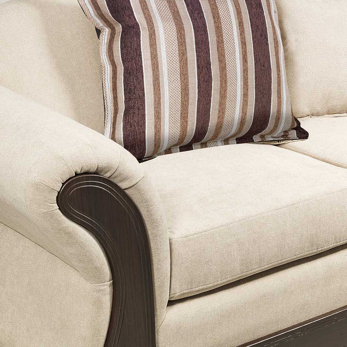 Juego de Living Innovamuebles Palermo Sofá 3 Cuerpos + Sofá 2 Cuerpos Beige