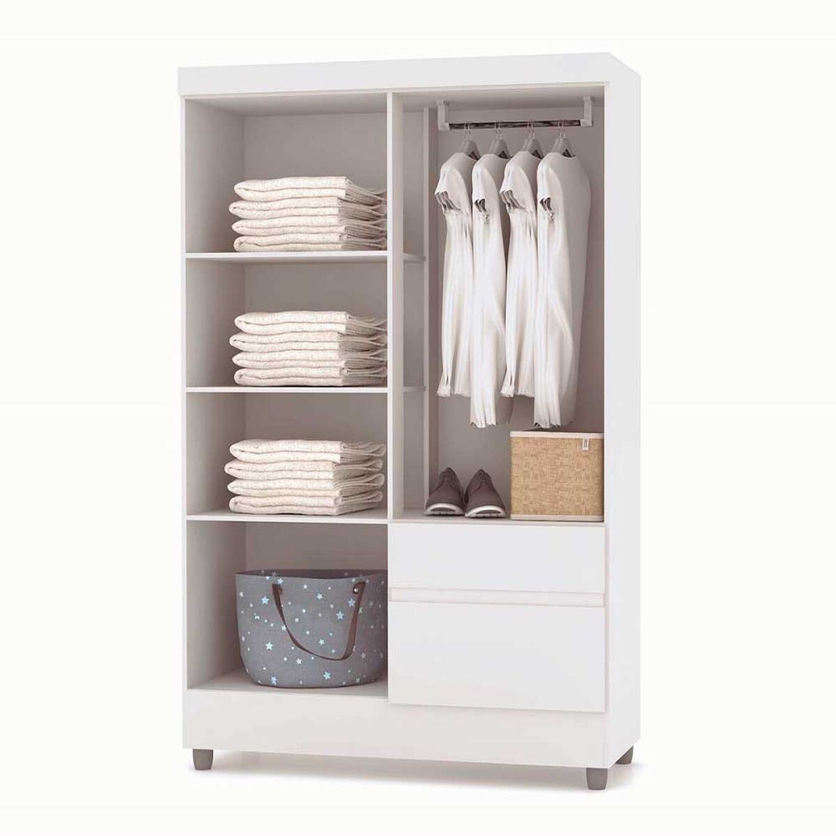Clóset KEA Ideal 4 Puertas 2 Cajones Blanco