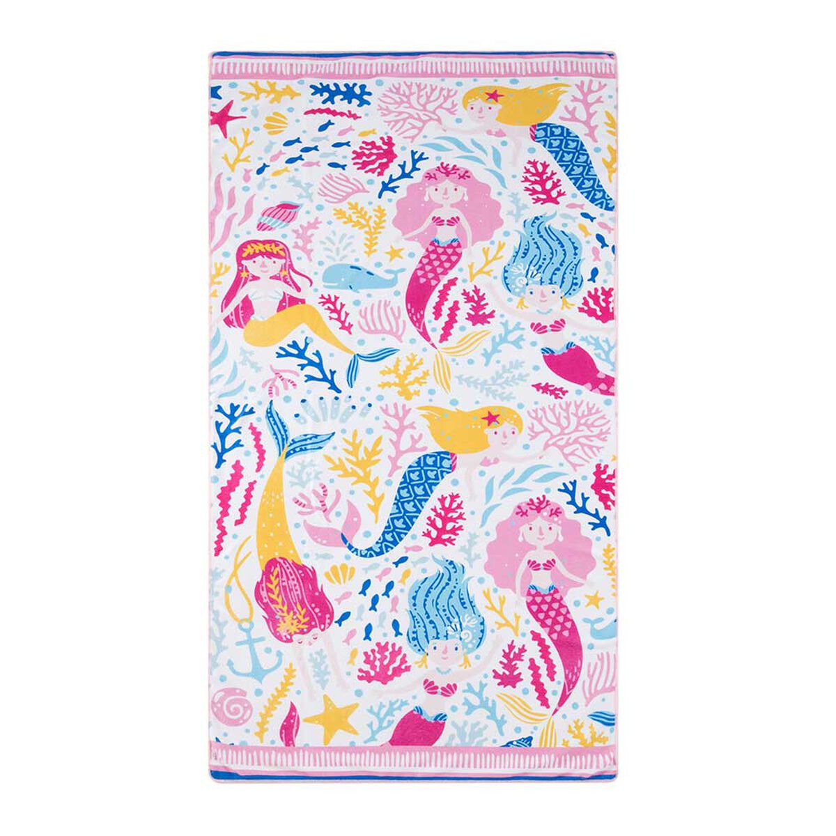 Toalla de Playa Infantil Cannon Sirenita Blanco 70 x 140 cm
