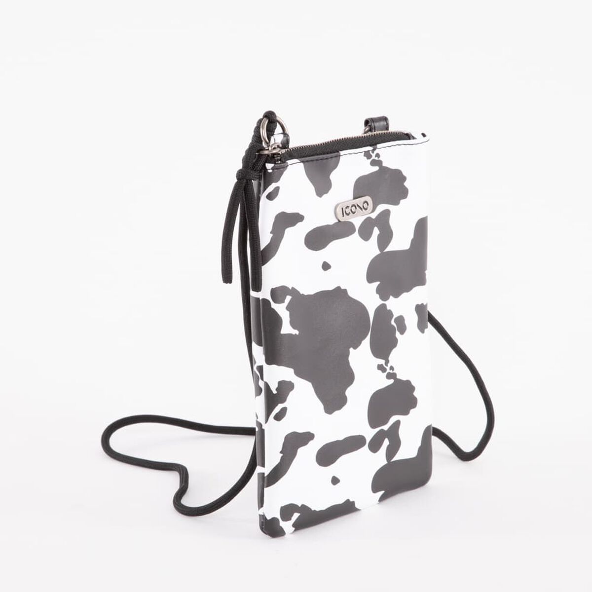 Cartera Porta Celular Vaquera Negra Eco Cuero Mujer Icono