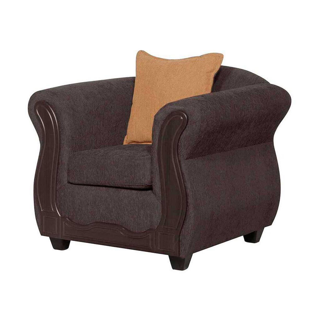 Juego de Living Black Factory Barcelona Sof&aacute; 3 Cuerpos + Dos Sillones 1 Cuerpo Caf&eacute;