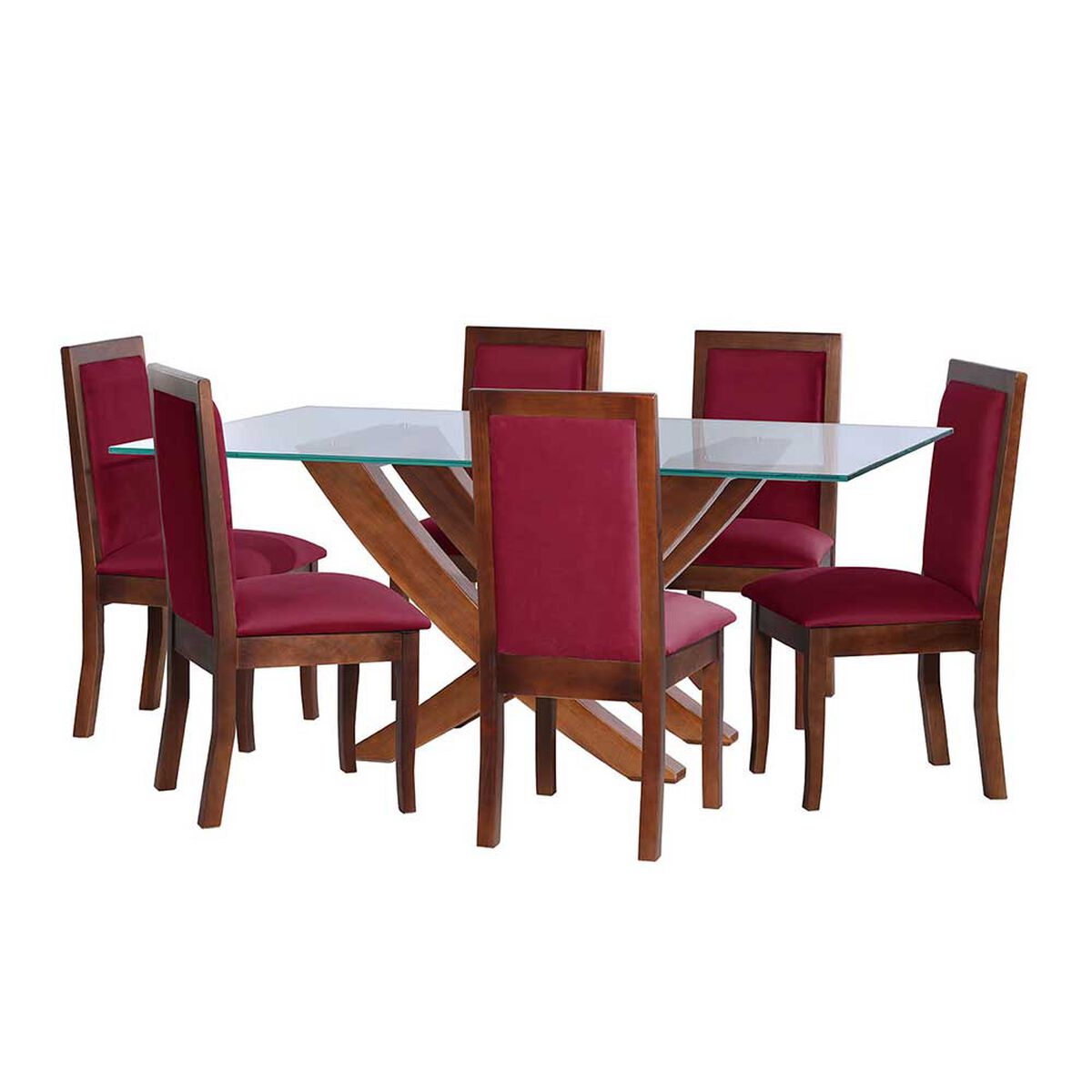 Juego de Comedor Latam Home Alicante 6 Sillas Burdeo