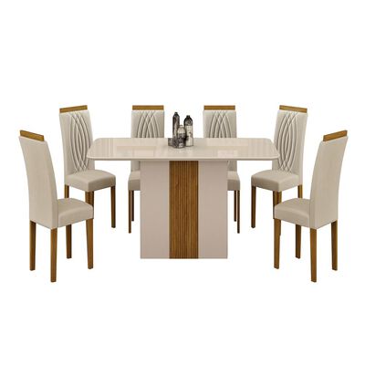 Juego de Comedor Altavision Doha 6 Sillas Blanco