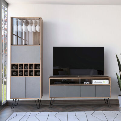 Rack TV Hasta 55"" + Bar Alto TuHome Vassel