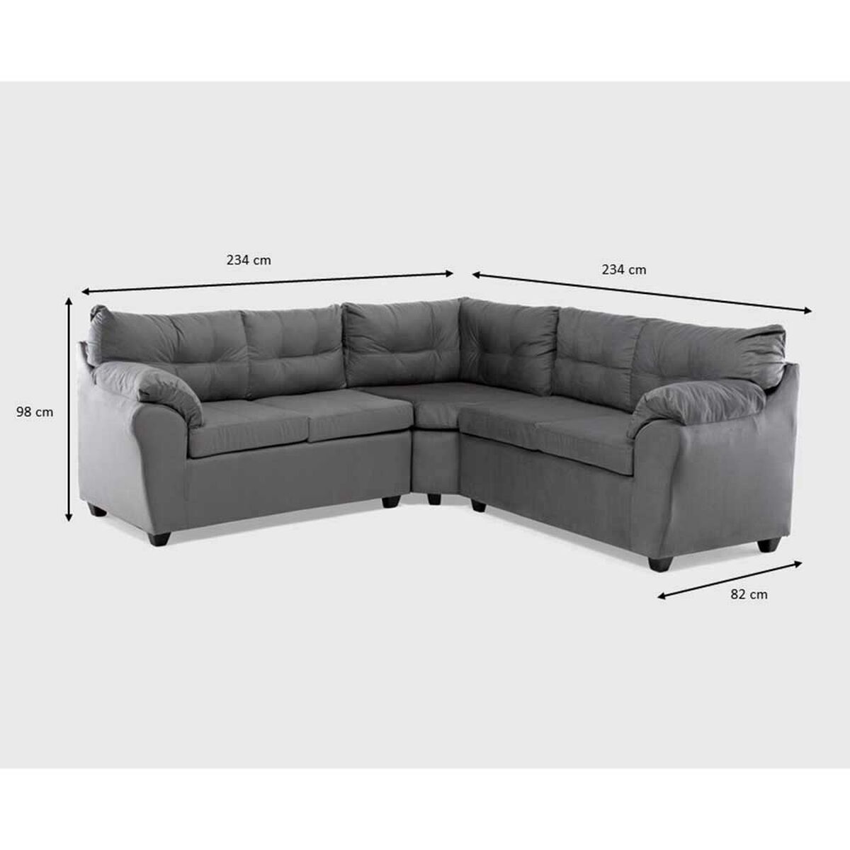 Sof&aacute; Seccional Muebles MPR New Alerce 5 Gris