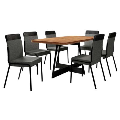 Juego de Comedor Roca Rio 6 Sillas Canela Negro