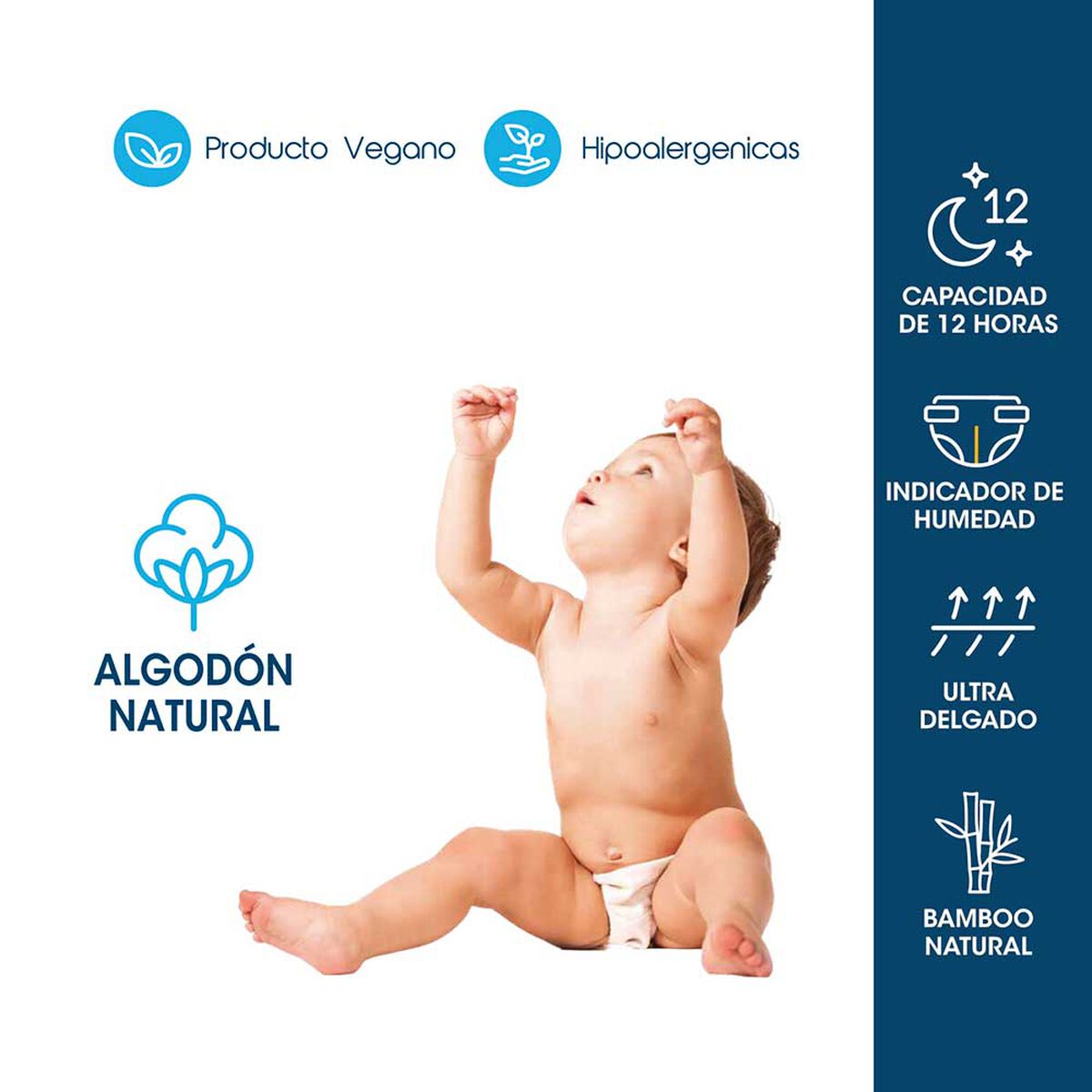 Pañales BeBaby Premium By Bebesit P 80u Hipoalergénico