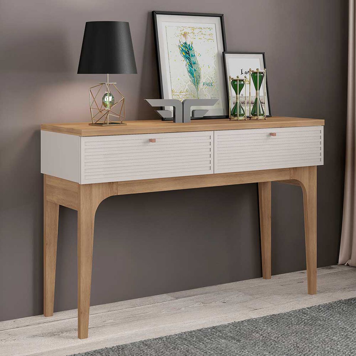 Mesa de Arrimo Exit Veneza Beige Cedro