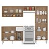 Mueble de Cocina Vekkahome Madri 9 Puertas Café