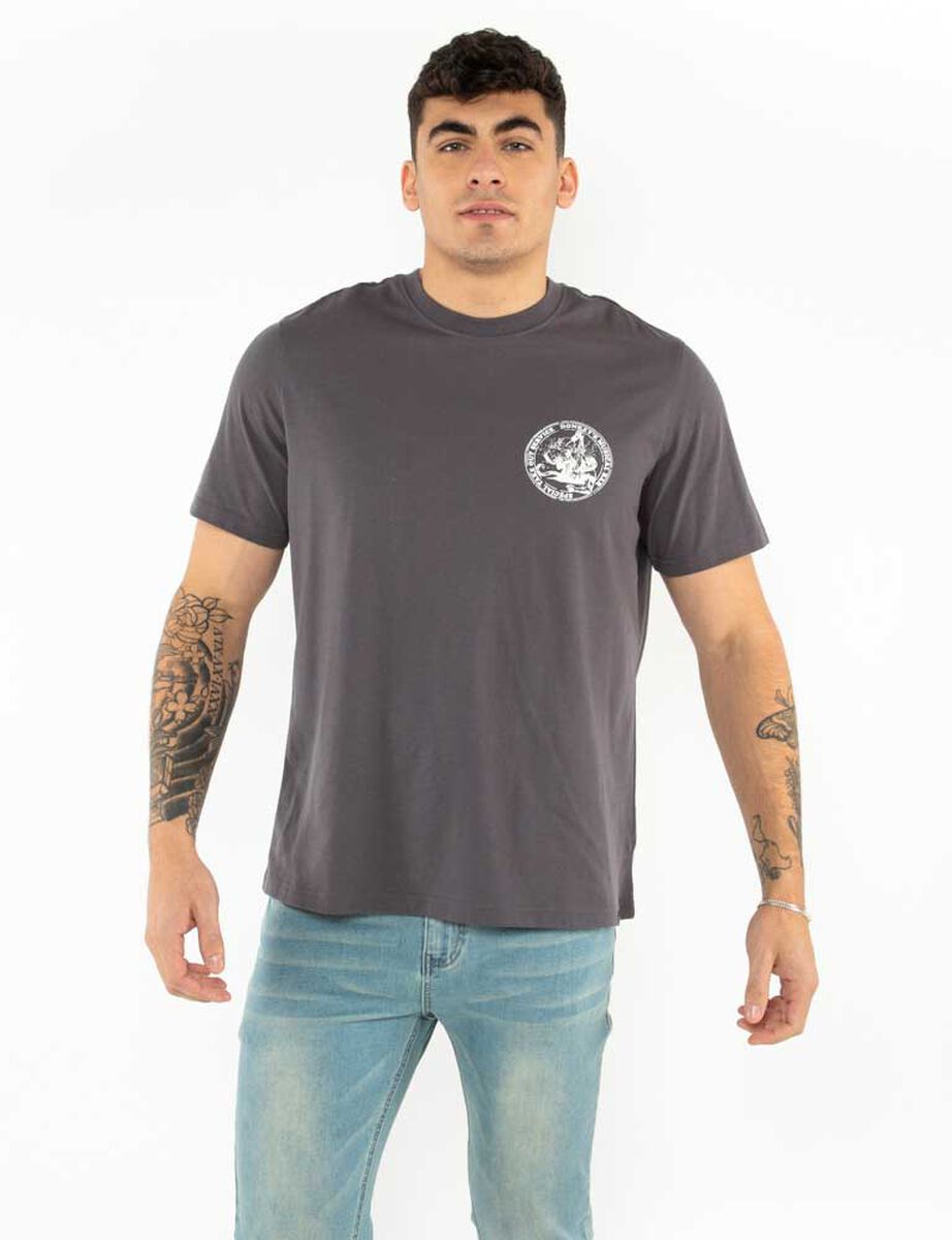 Polera Con Estampado Manga Corta Hombre Icono