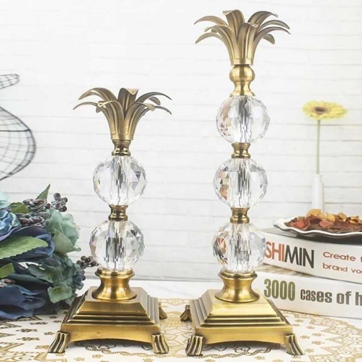 Set 2 Candelabros Deluxe Ankara Sophia Dorado