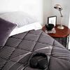 Cama Europea Flex Base Dividida King Black + Respaldo Gris