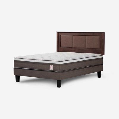 Cama Europea Rosen 2 Plazas New Style 6 + Respaldo Rachel
