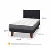 Cama Europea CIC 1,5 Plazas Anatomic + Respaldo Villarrica Negro