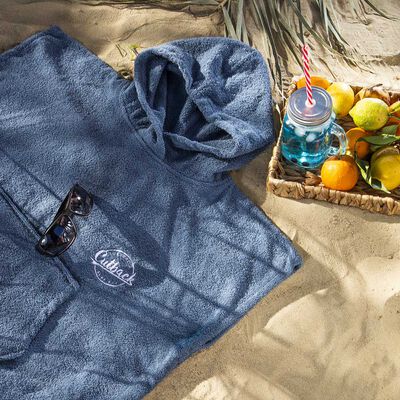 Toalla de Playa con Capucha Surf Juvenil Cutback Azul Teen