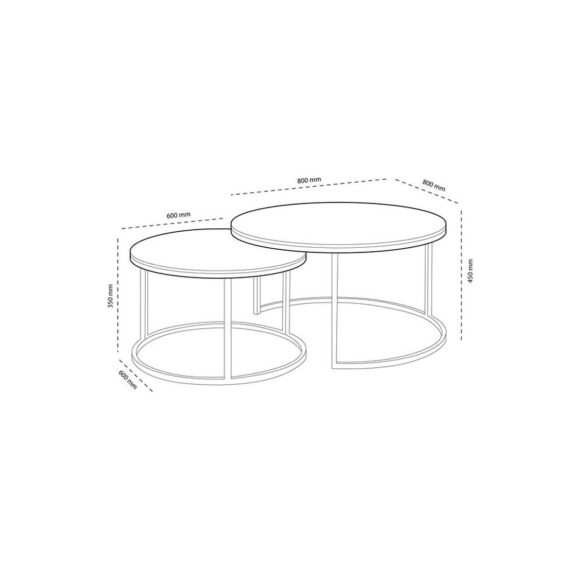 Set Mesa de Centro Home Mobili Nido Golden Dorado