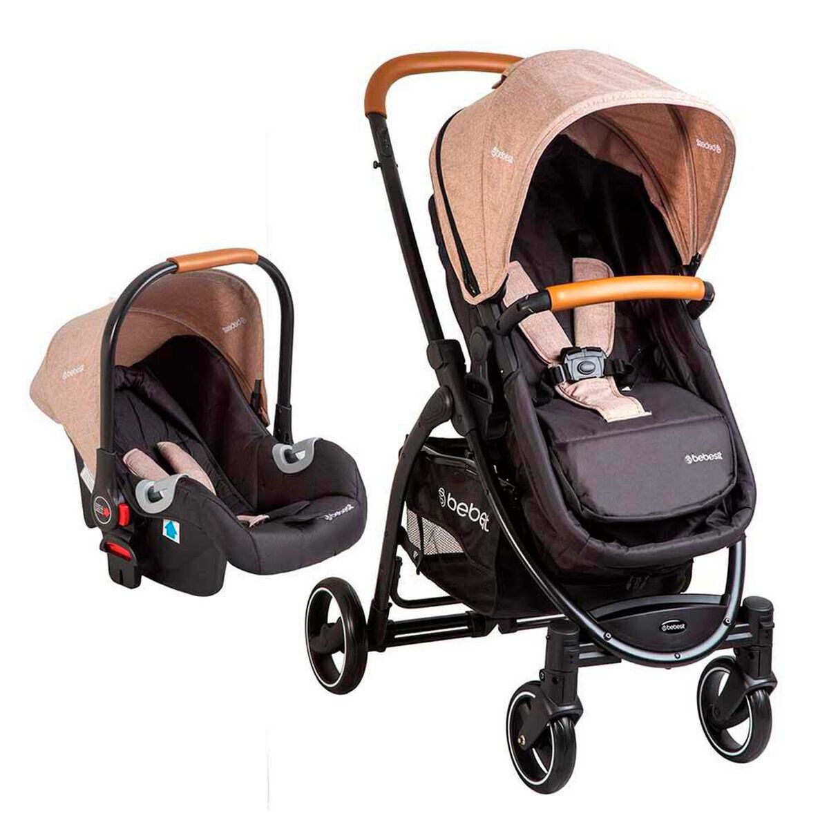 Coche Cuna Travel System Bebe F&eacute;nix Beige Bebesit