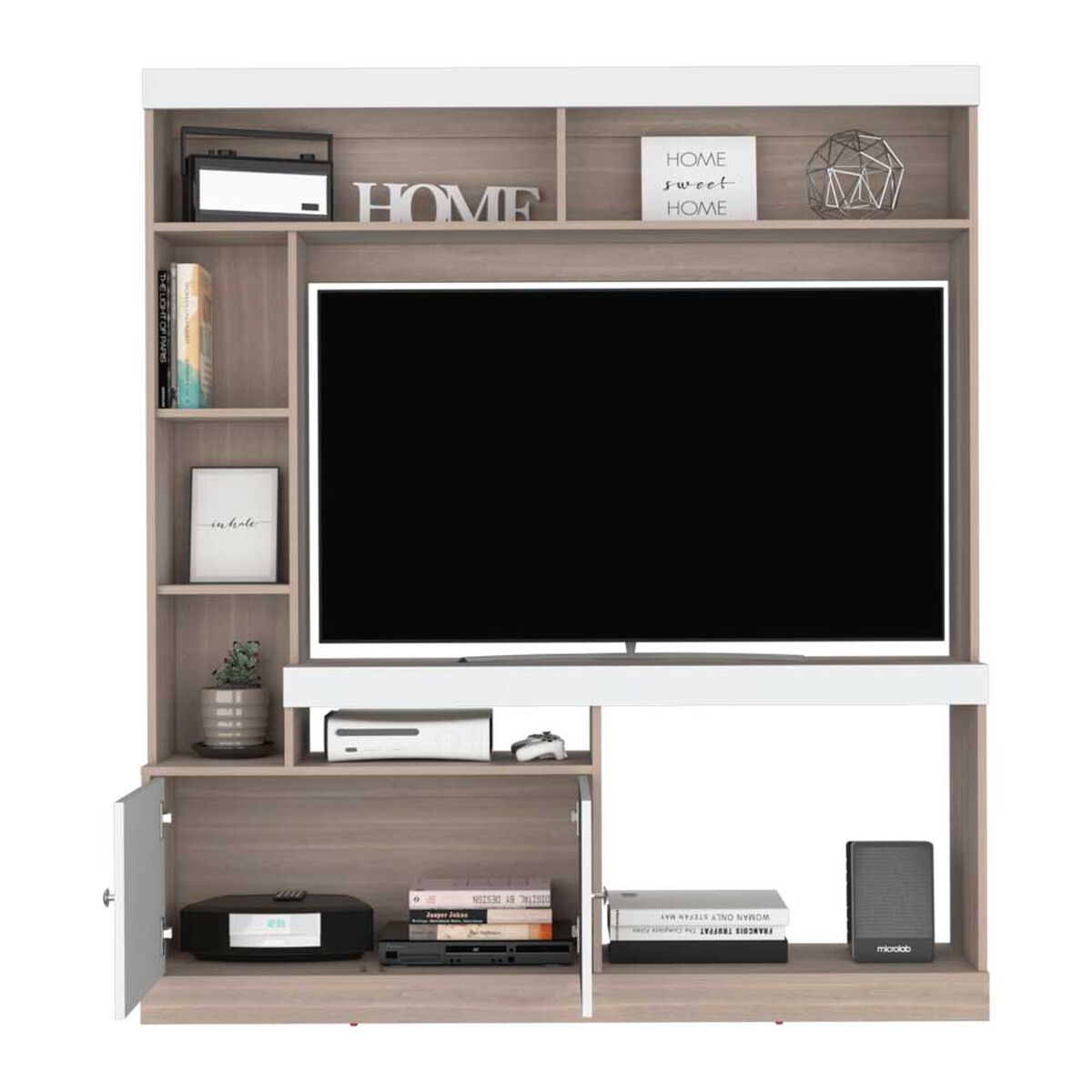 Estante TV TuHome Dante Hasta 65" Taupe Y Fresno
