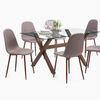 Juego de Comedor Spazzio Cross Nogal 6 Sillas