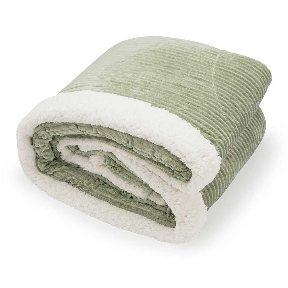 Frazada Flannel Sherpa Zibel 1,5 Plazas Verde