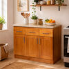 Base de Cocina Muebles Hema Berl&iacute;n 3 Puertas 3 Cajones Nogal