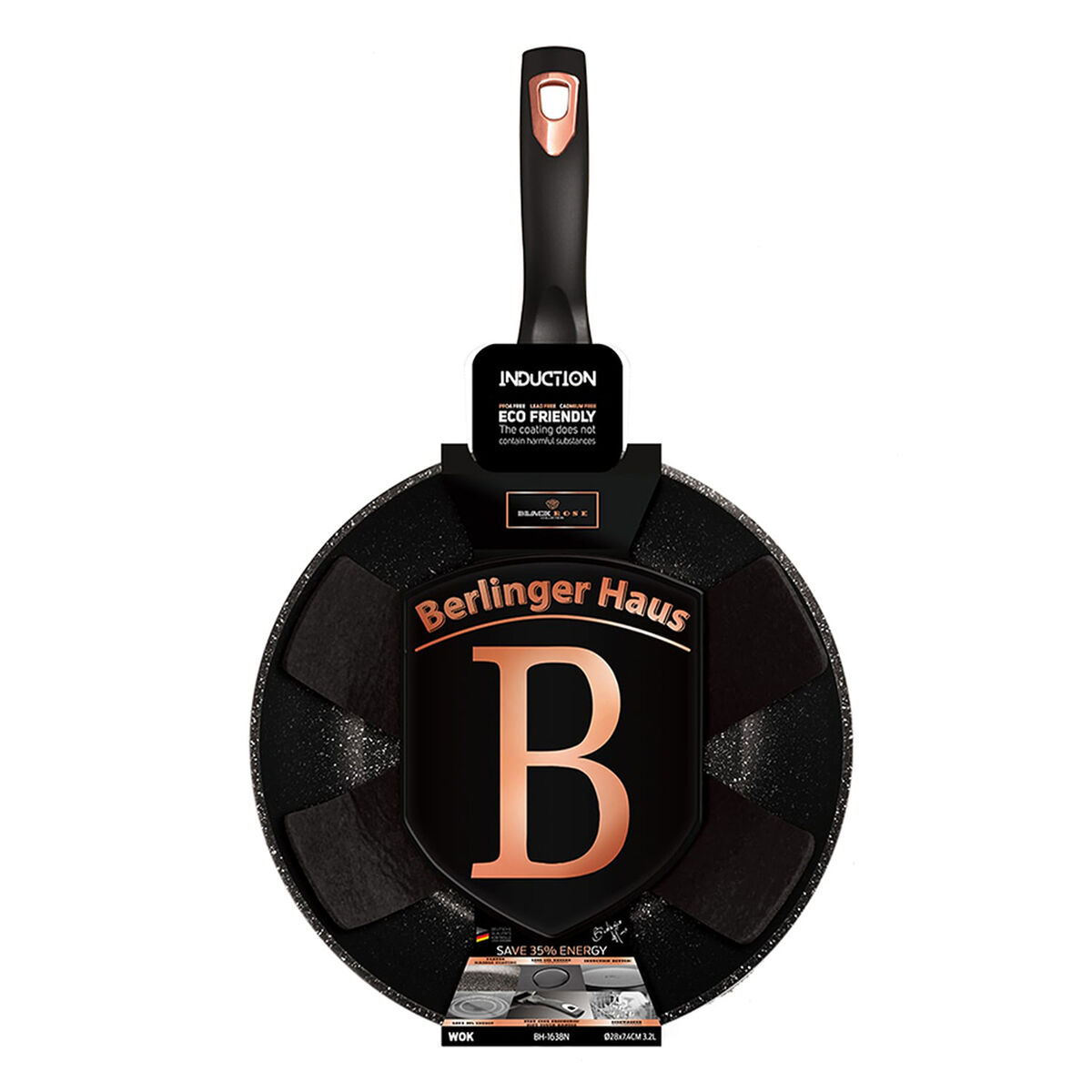 Wok Aluminio Forjado Berlinger Haus BH-1638N 4 mm